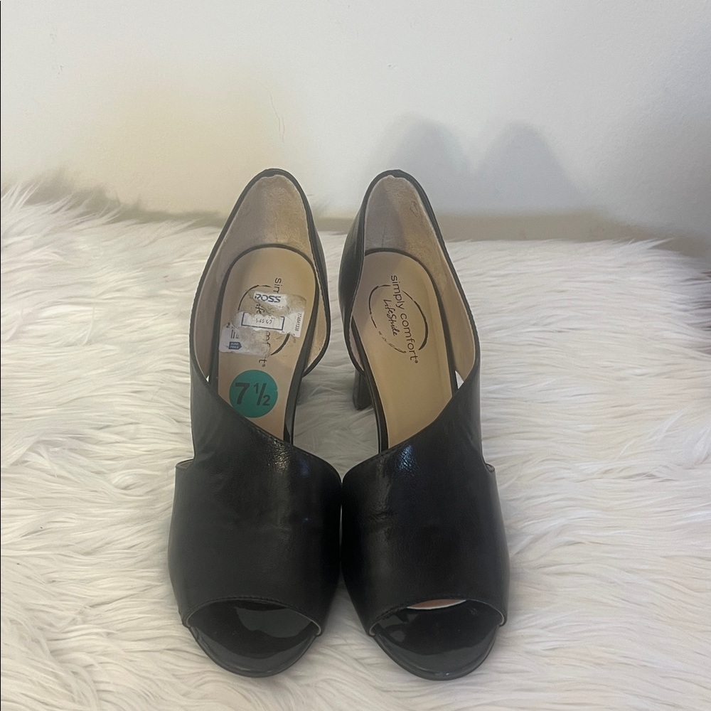 Peep Toe Black Heels